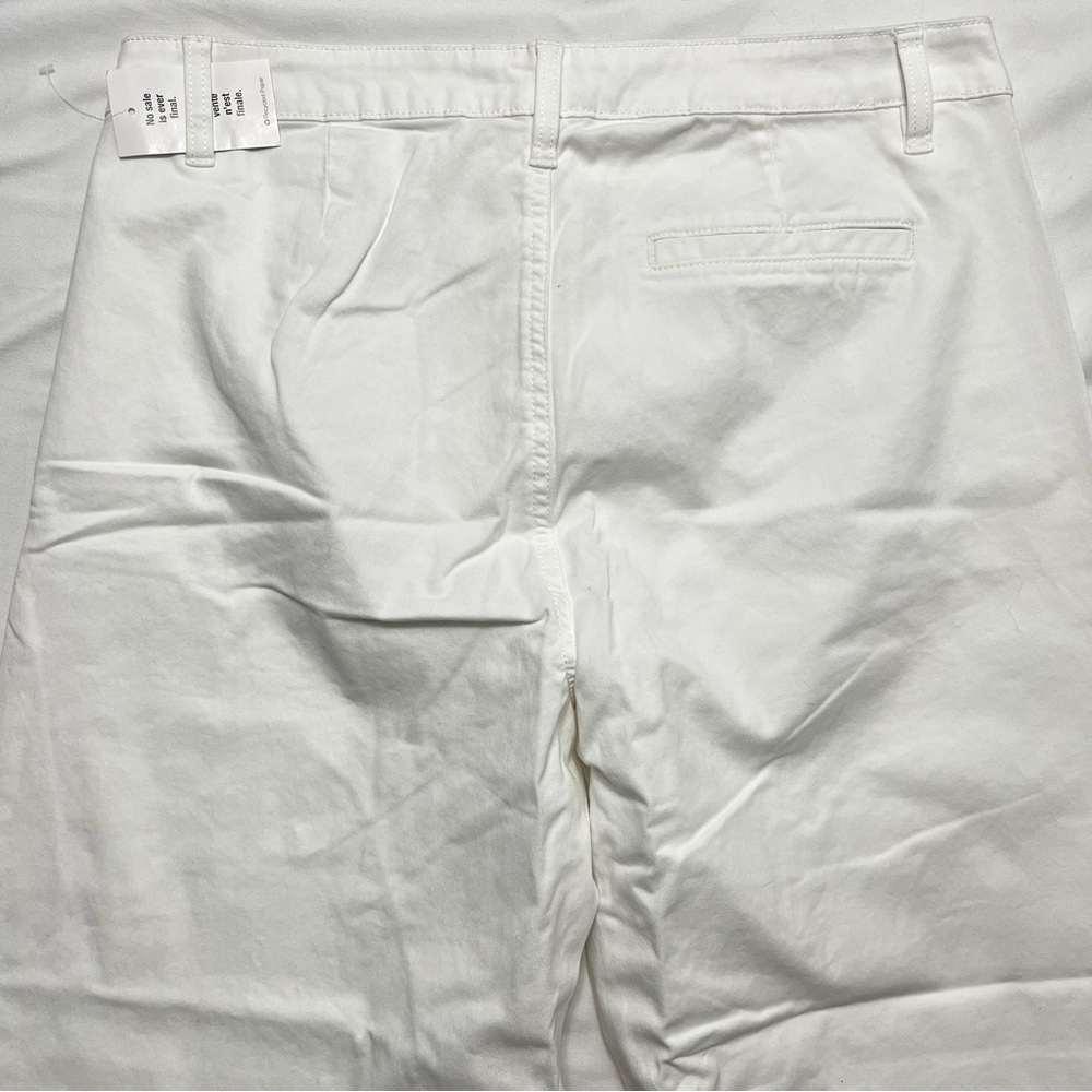 Cleo White Wide Leg Trouser Pants | Size 12 | High Rise Stretch Cotton - Picture 6 of 10